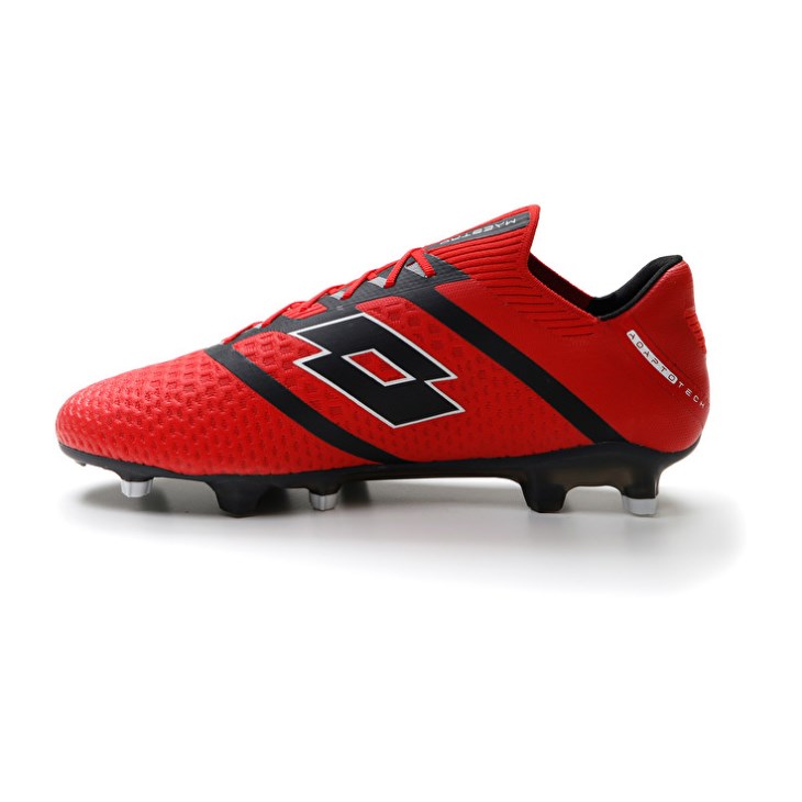 Botas de Futbol Lotto Maestro 100 IV FG Hombre Rojas Negras | XO699089V6