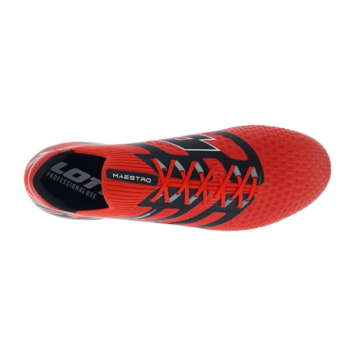 Botas de Futbol Lotto Maestro 100 IV FG Hombre Rojas Negras | XO699089V6