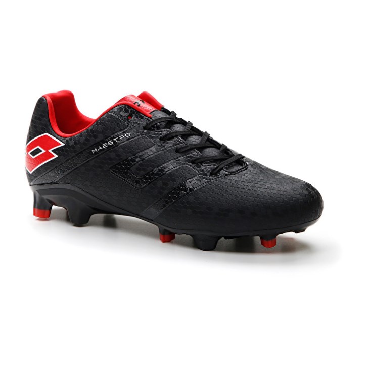 Botas de Futbol Lotto Maestro 700 IV FG Hombre Negras Rojas | IV523972I0