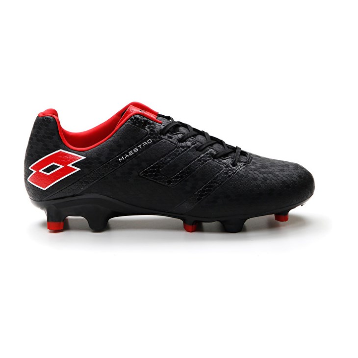 Botas de Futbol Lotto Maestro 700 IV FG Hombre Negras Rojas | IV523972I0