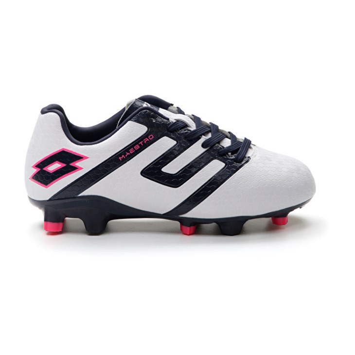 Botas de Futbol Lotto Maestro 700 IV FG JR Niños Blancas Azul Marino Azules | VW530233B6