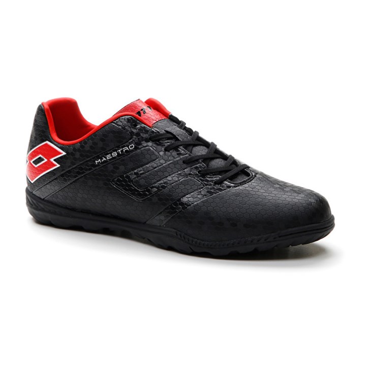 Botas de Futbol Lotto Maestro 700 IV TF Hombre Negras Rojas | YC860136M4