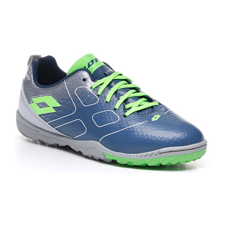 Botas de Futbol Lotto Maestro 700 TF JR Niños Plateadas Azules Verde | AJ835133B7