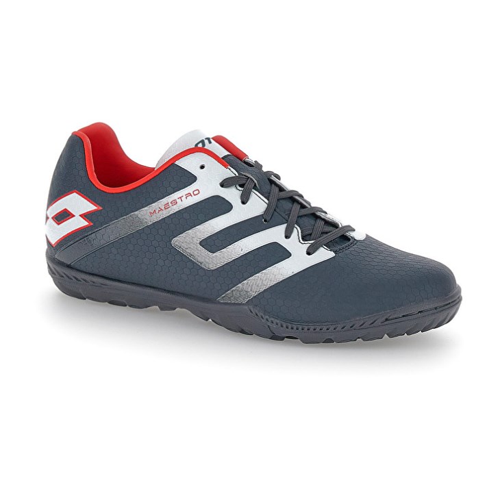 Botas de Futbol Lotto Maestro 700 V TF Hombre Gris Oscuro Blancas | BO155145A5