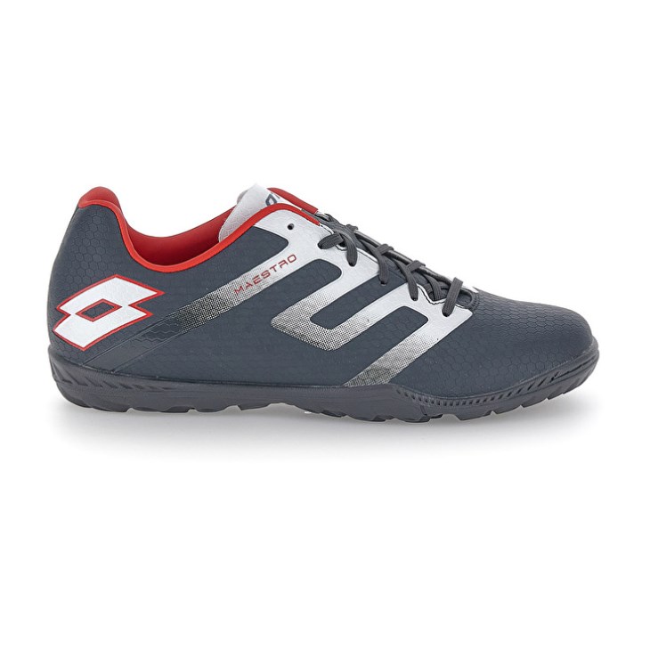 Botas de Futbol Lotto Maestro 700 V TF Hombre Gris Oscuro Blancas | BO155145A5