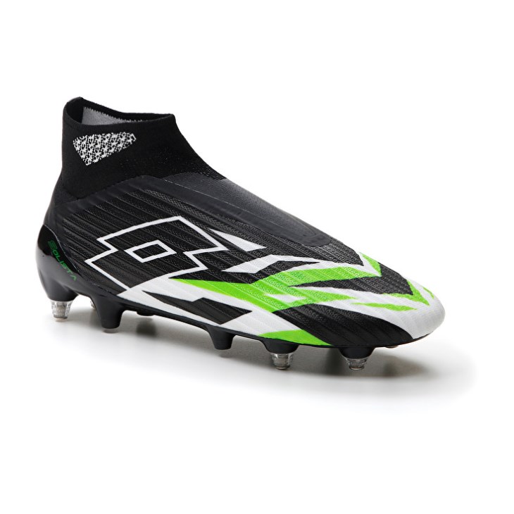 Botas de Futbol Lotto Solista 100 VI Gravity SGX Hombre Negras Blancas Verde | TR158985Z0