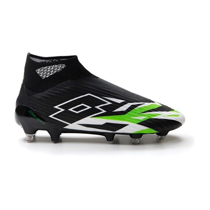 Botas de Futbol Lotto Solista 100 VI Gravity SGX Hombre Negras Blancas Verde | TR158985Z0