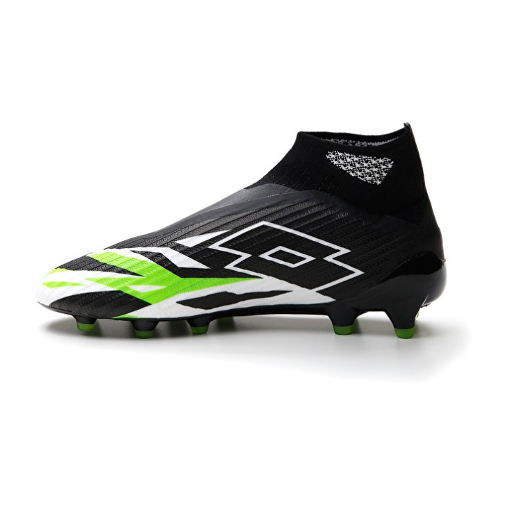 Botas de Futbol Lotto Solista 100 VI Gravity FG Hombre Negras Blancas Verde | DQ278637X8