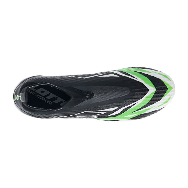 Botas de Futbol Lotto Solista 100 VI Gravity FG Hombre Negras Blancas Verde | DQ278637X8