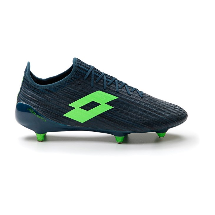 Botas de Futbol Lotto Solista 200 III SG 6 Hombre Azul Marino Azules Verde | WM117121L1