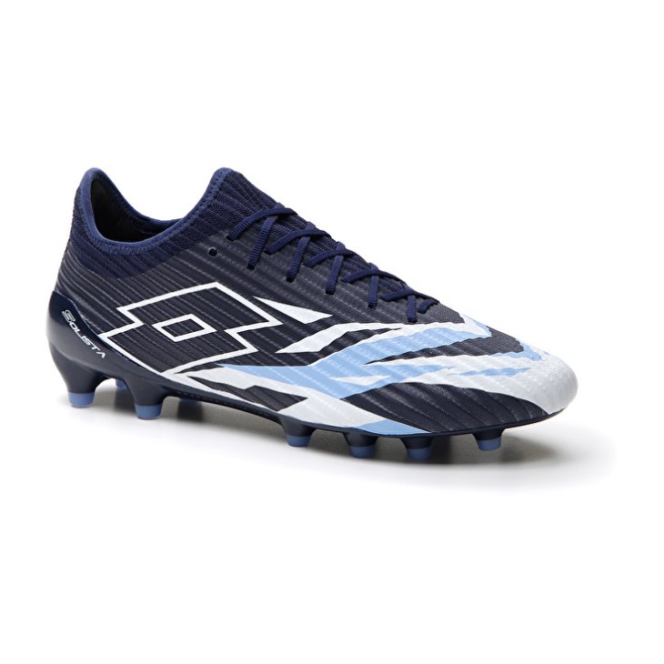 Botas de Futbol Lotto Solista 200 VI FG Hombre Azul Marino Azules Blancas Azules | YW579477B2