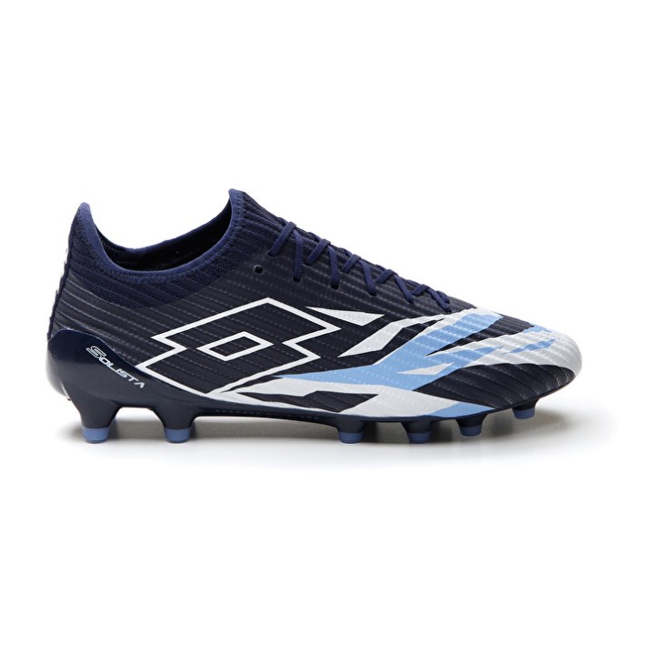 Botas de Futbol Lotto Solista 200 VI FG Hombre Azul Marino Azules Blancas Azules | YW579477B2