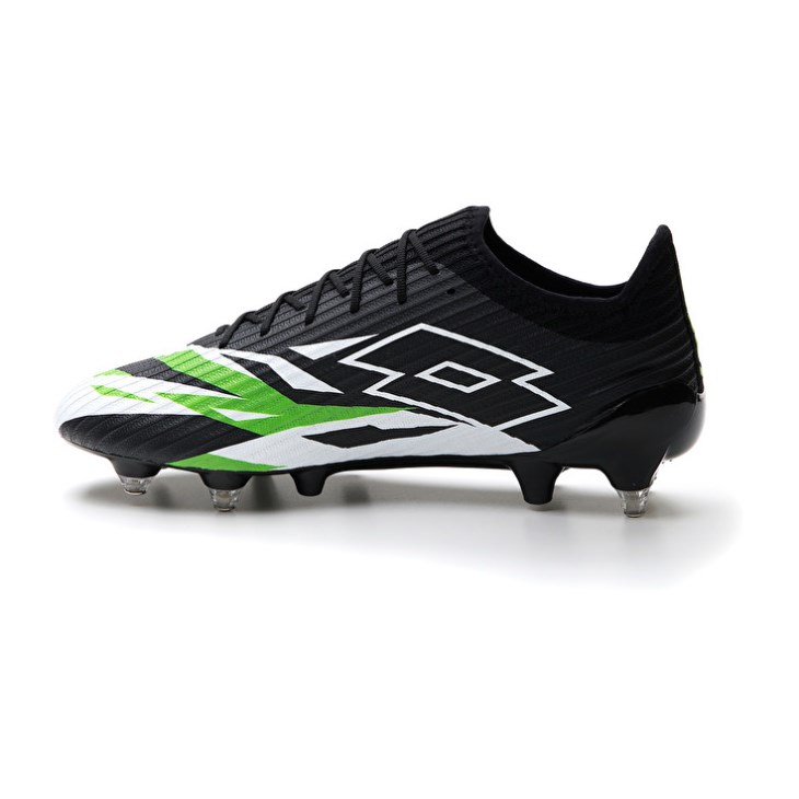 Botas de Futbol Lotto Solista 200 VI SGX Hombre Negras Blancas Verde | UD998499I2