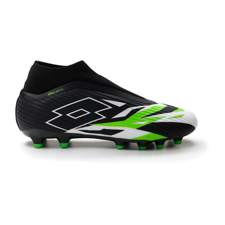 Botas de Futbol Lotto Solista 300 VI Gravity FG Hombre Negras Blancas Verde | OZ498619E7