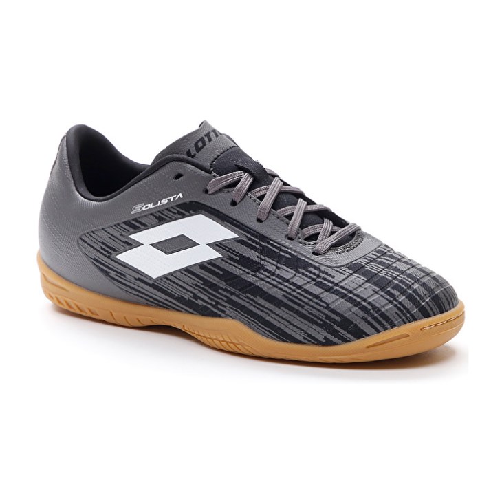 Botas de Futbol Lotto Solista 700 III ID JR Niños Negras Blancas Gris | IO985228A8