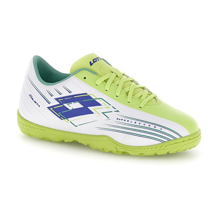 Botas de Futbol Lotto Solista 700 VIII TF JR Niños Blancas Verde Amarillo | AH858645A6