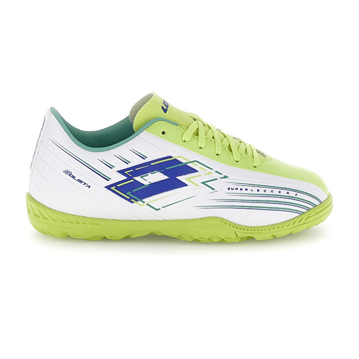 Botas de Futbol Lotto Solista 700 VIII TF JR Niños Blancas Verde Amarillo | AH858645A6
