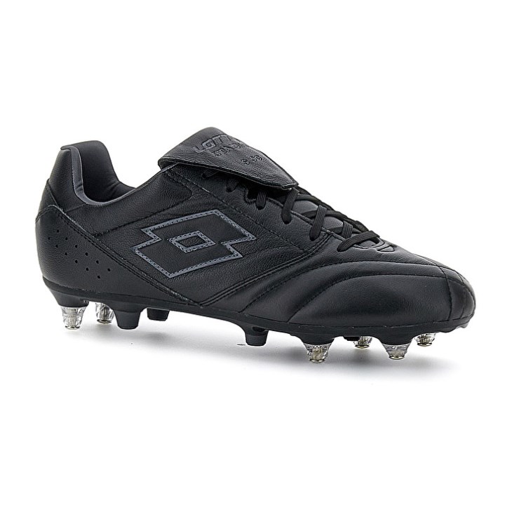 Botas de Futbol Lotto Stadio 200 III SGX 50 Hombre Negras Gris Oscuro | RP266106G2