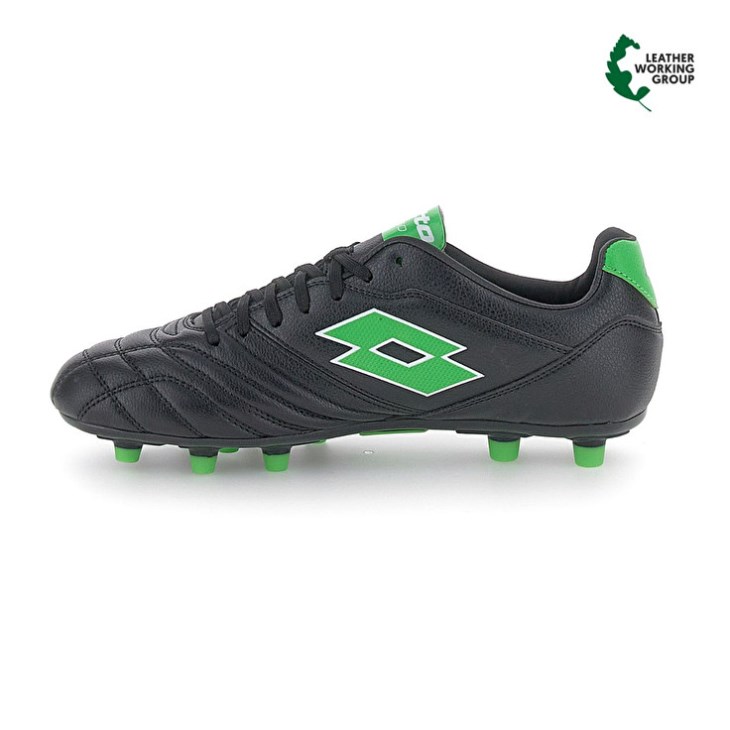 Botas de Futbol Lotto Stadio 300 III FG 50 Hombre Negras Verde | KQ648824Q9