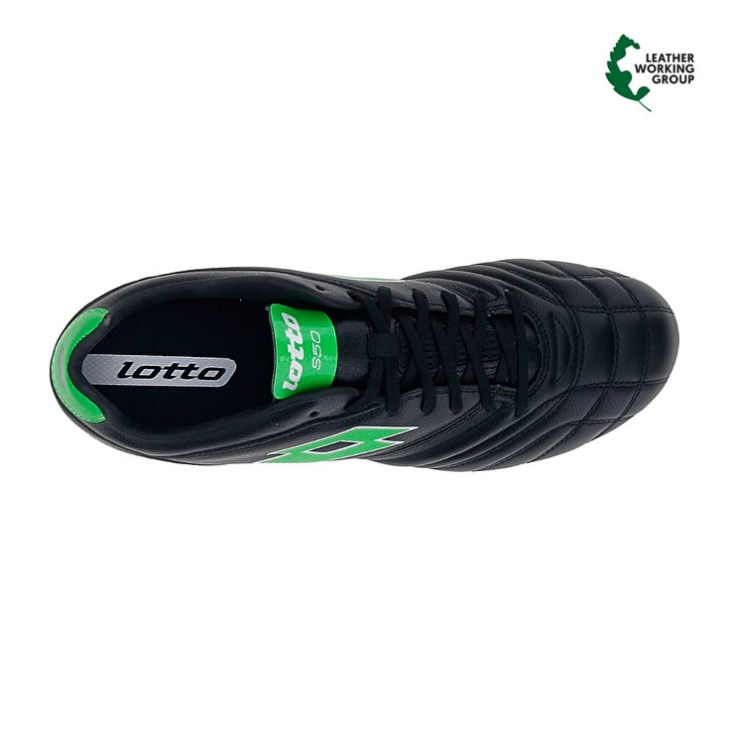 Botas de Futbol Lotto Stadio 300 III FG 50 Hombre Negras Verde | KQ648824Q9
