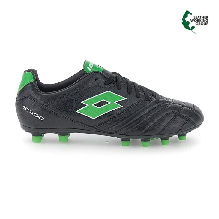 Botas de Futbol Lotto Stadio 300 III FG 50 Hombre Negras Verde | KQ648824Q9
