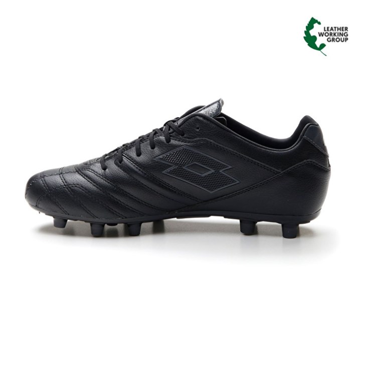 Botas de Futbol Lotto Stadio 300 III FG Hombre Negras Gris Oscuro | BO496939Q0