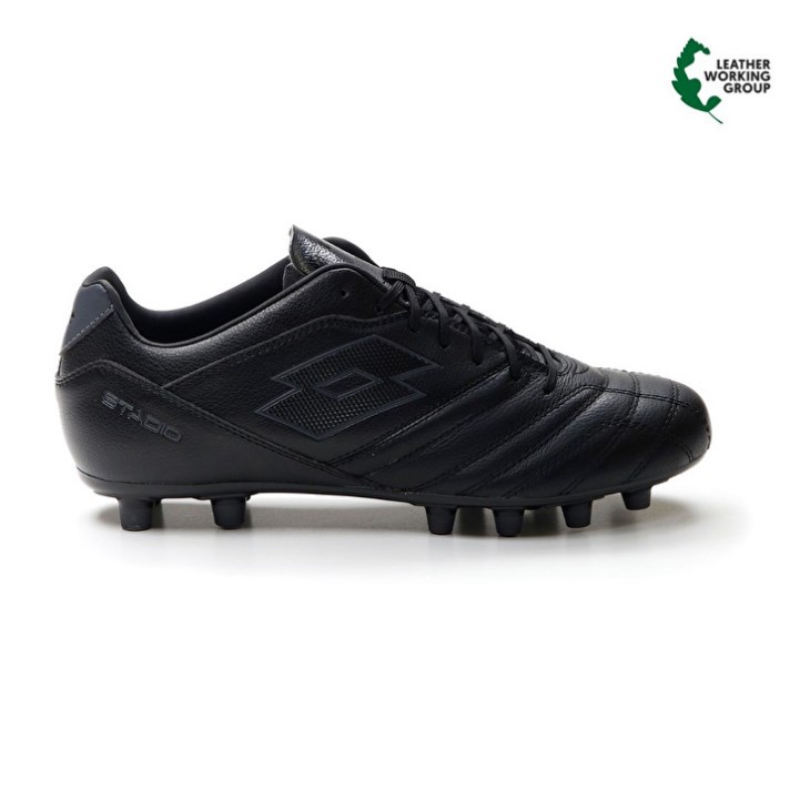 Botas de Futbol Lotto Stadio 300 III FG Hombre Negras Gris Oscuro | BO496939Q0