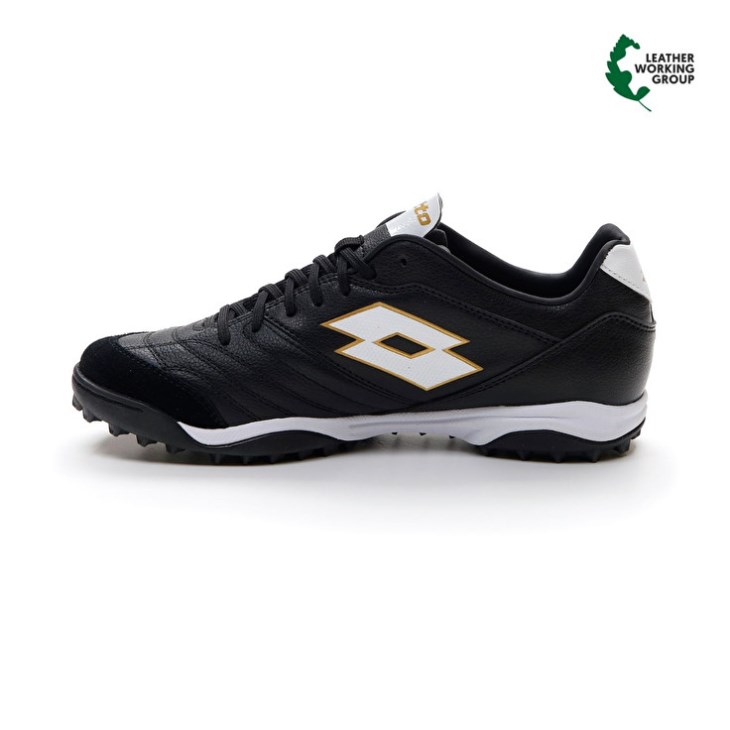 Botas de Futbol Lotto Stadio 300 II TF Hombre Negras Blancas Doradas Claro | OS149754A4