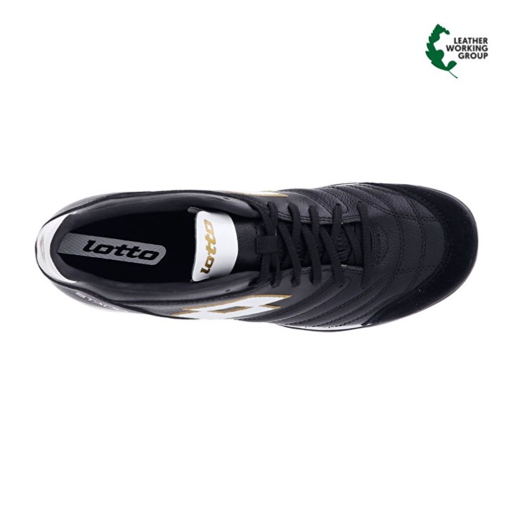 Botas de Futbol Lotto Stadio 300 II TF Hombre Negras Blancas Doradas Claro | OS149754A4