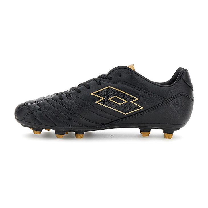 Botas de Futbol Lotto Stadio 705 FG Hombre Negras Doradas Claro | HO289778M4