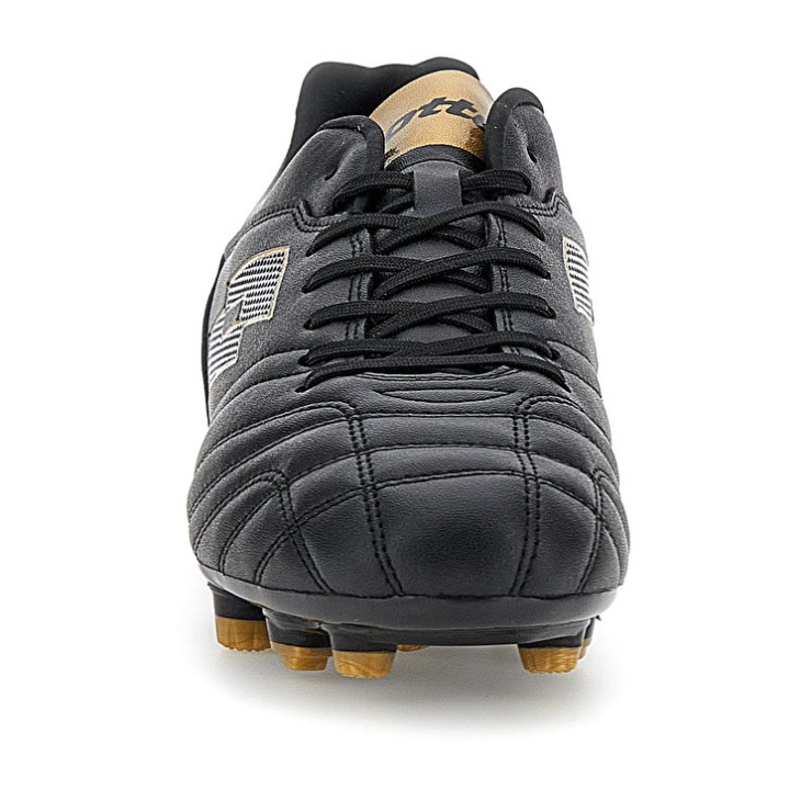 Botas de Futbol Lotto Stadio 705 FG Hombre Negras Doradas Claro | HO289778M4
