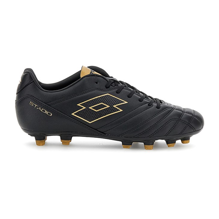 Botas de Futbol Lotto Stadio 705 FG Hombre Negras Doradas Claro | HO289778M4