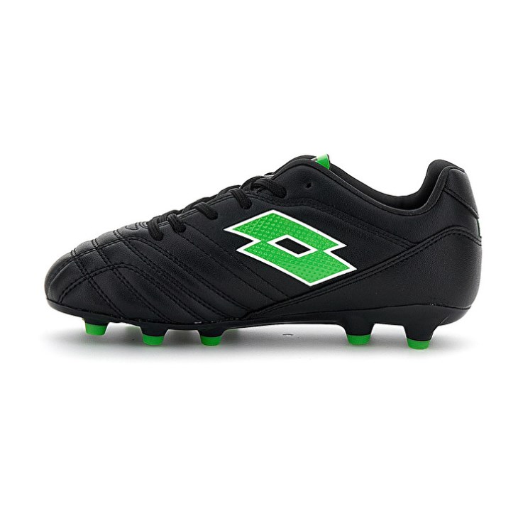 Botas de Futbol Lotto Stadio 705 FG JR Niños Negras Verde | XP305490X4