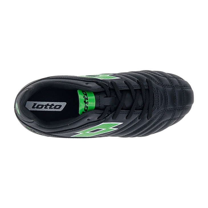 Botas de Futbol Lotto Stadio 705 FG JR Niños Negras Verde | XP305490X4