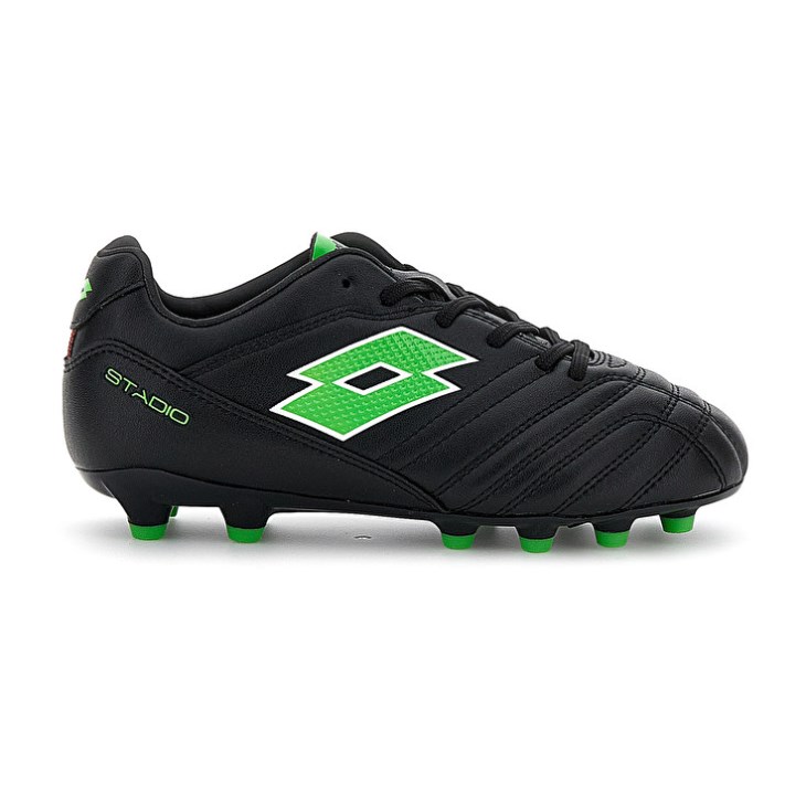 Botas de Futbol Lotto Stadio 705 FG JR Niños Negras Verde | XP305490X4