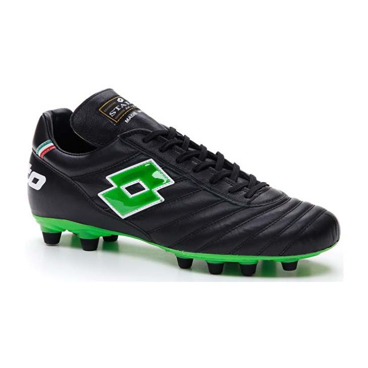 Botas de Futbol Lotto Stadio OG II FG Hombre Negras Verde | VC404360G7