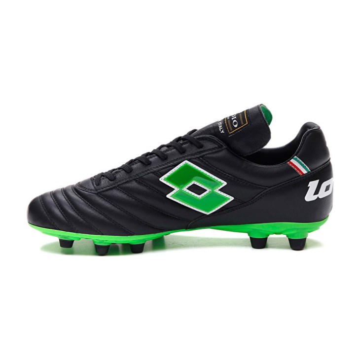 Botas de Futbol Lotto Stadio OG II FG Hombre Negras Verde | VC404360G7