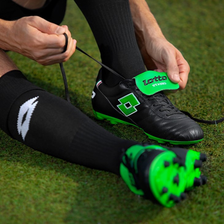 Botas de Futbol Lotto Stadio OG II FG Hombre Negras Verde | VC404360G7
