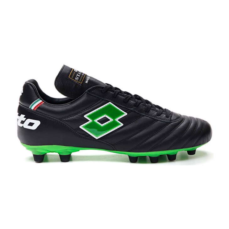Botas de Futbol Lotto Stadio OG II FG Hombre Negras Verde | VC404360G7