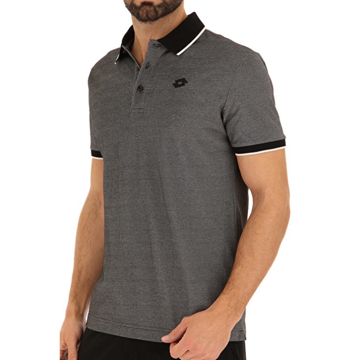 Camisa Polo Lotto Polo Firenze PQ Hombre Negras | QQ699409J3
