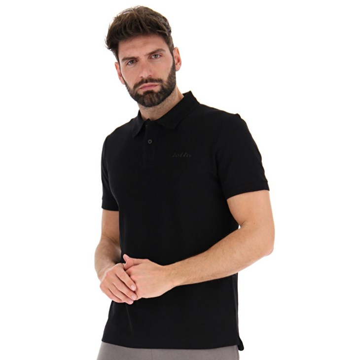 Camisa Polo Lotto Sports Capri III Hombre Negras | GQ413151F3