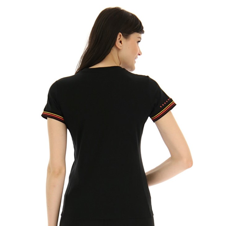 Camiseta Lotto Athletica Classic W V Mujer Negras | ZI221382D3