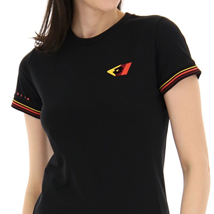 Camiseta Lotto Athletica Classic W V Mujer Negras | ZI221382D3