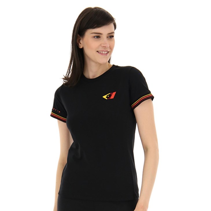 Camiseta Lotto Athletica Classic W V Mujer Negras | ZI221382D3