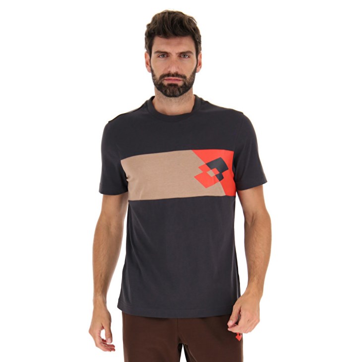 Camiseta Lotto Athletica Plus II Hombre Negras Marrones | XL357015L7