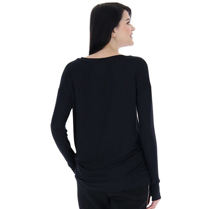 Camiseta Lotto Dinamico W V LS VI Mujer Negras | UT219431K2