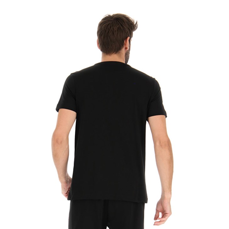 Camiseta Lotto Logo VIII 2 Hombre Negras | GE626522T4