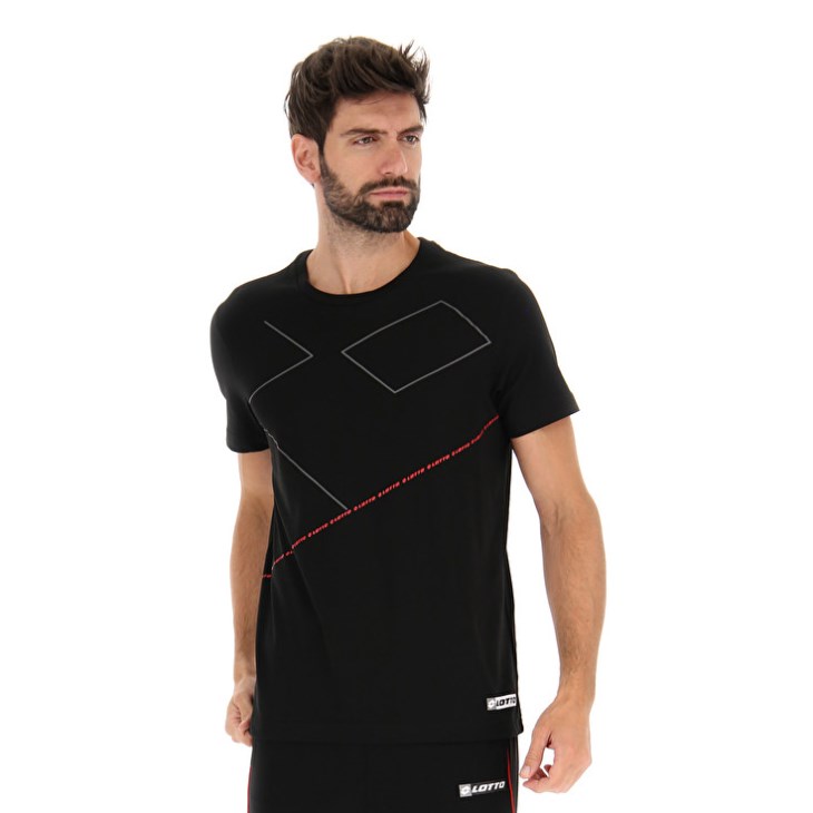 Camiseta Lotto Logo VIII 2 Hombre Negras | GE626522T4