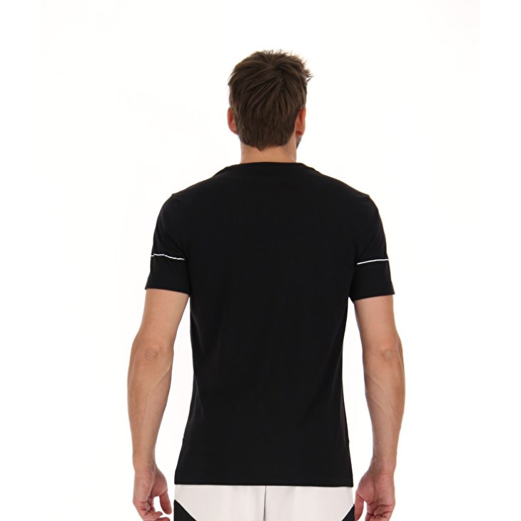 Camiseta Lotto Logo VII Sports Zip 2 Hombre Negras | MP021442X2