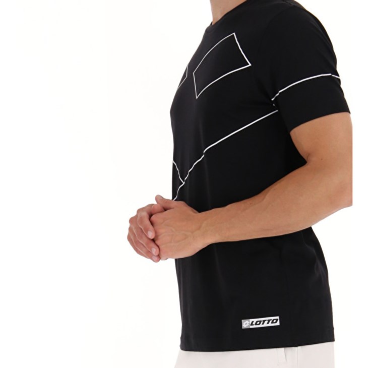 Camiseta Lotto Logo VII Sports Zip 2 Hombre Negras | MP021442X2